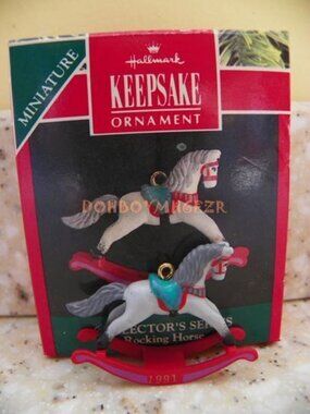 Hallmark 1991 Rocking Horse miniature series Christmas Ornament